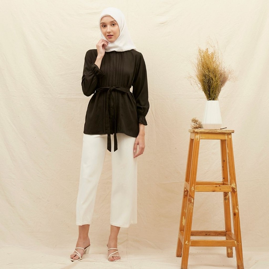 Alika Blose Black | Top Blouse Wanita