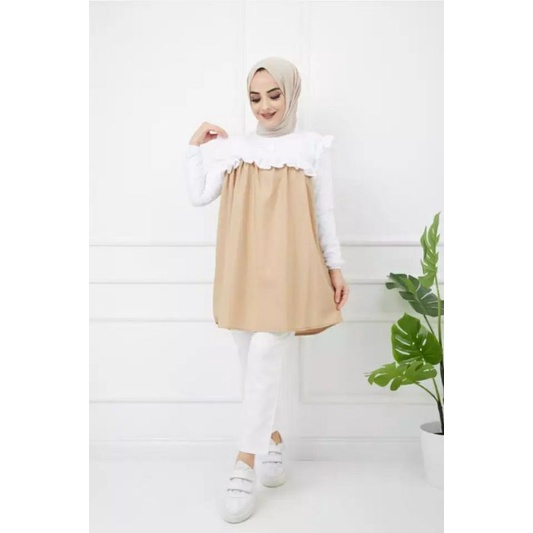 Nayylafashion/baju atasan rempel dada/atasan terbaru.L.XL