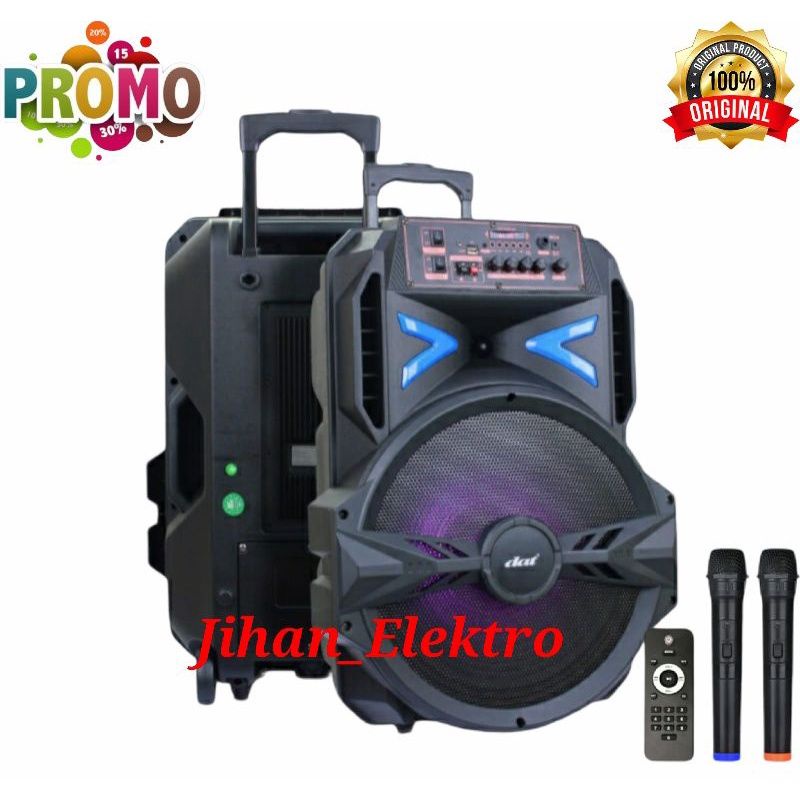 Speaker Aktif 12 Inch Bluetooth Radio USB Free 2 Mic Wireless Speaker Karaoke DAT/GMC/AIWA