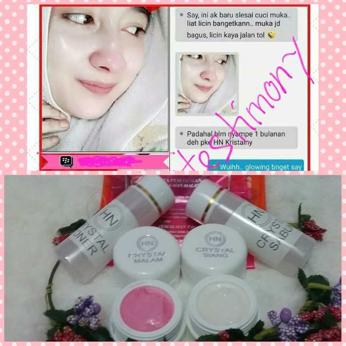 SUPER SALE - HN CRYSTAL ORIGINAL - PAKET KECIL ISI CREAM 15GR - POT EMBOSS ASLI KRIM GLOWING