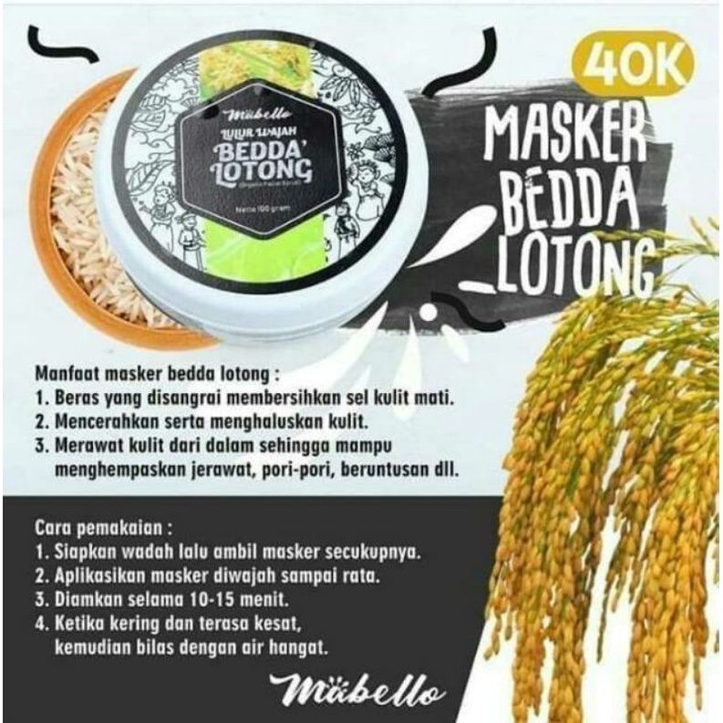 LULUR WAJAH BEDDA LOTONG BY MABELLO