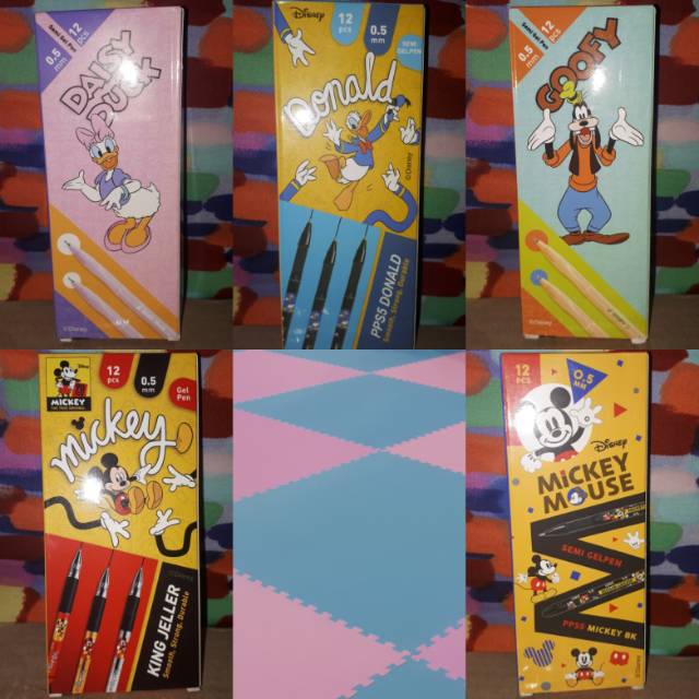 

Pulpen anak disney 1box isi 12 gel pen pena
