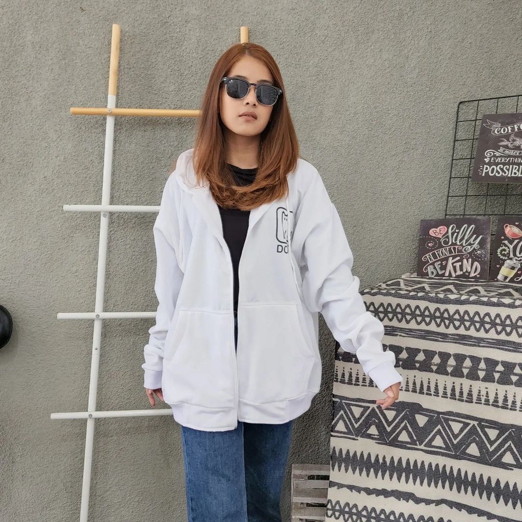 DORIS ZIPPER Jacket Hoodie Sweater Wanita Oversize | Fashion Terkini | Jacket Termurah Bahan Fleece Korean Style