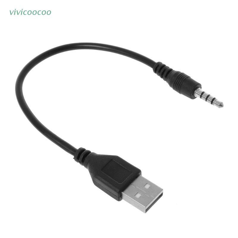 VIVI   USB 2.0 to 3.5MM Audio Aux Plug Male to Male Lead Jack Adapter Converter Data Cable for Mini speaker