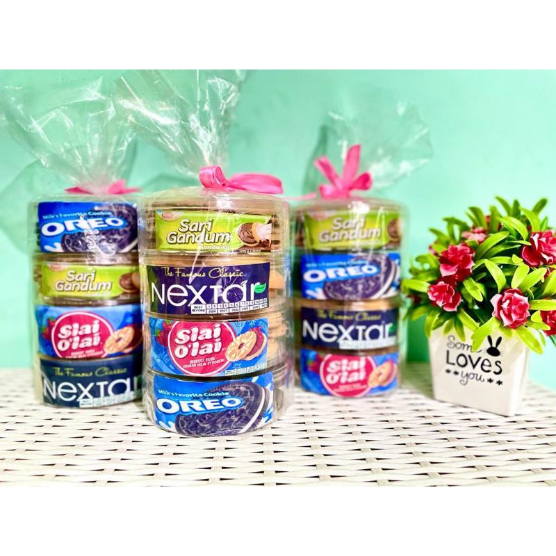 Paket Biskuit Oreo, nextar, good time, selai olai, sari gandum