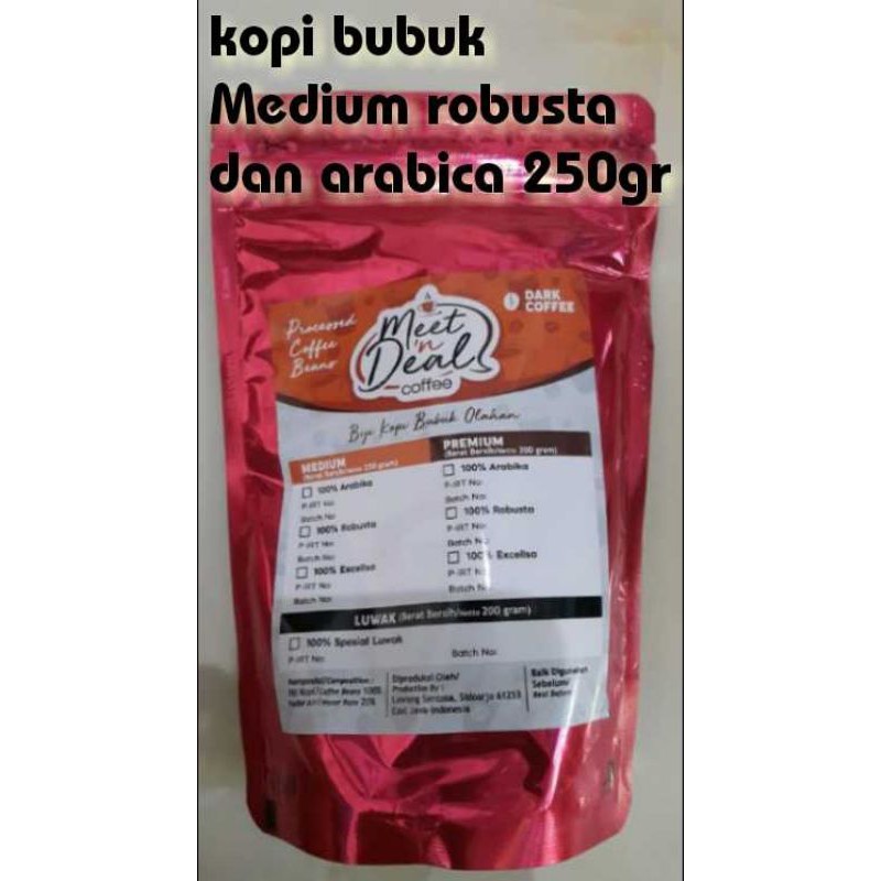 

kopi bubuk Medium robusta dan arabica 250gr