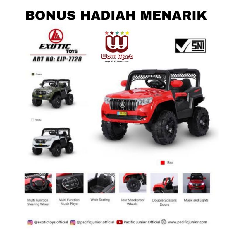 MOBIL AKI ANAK TOYS JEEP EXOTIC EJP-7728