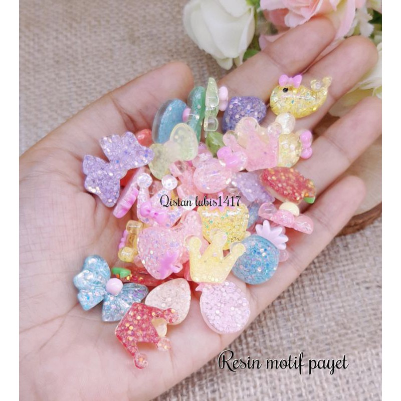 resin karakter motif payet