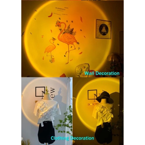 Lampu Sunset Lamp LED Proyektor Warna Pelangi Lampu tidur