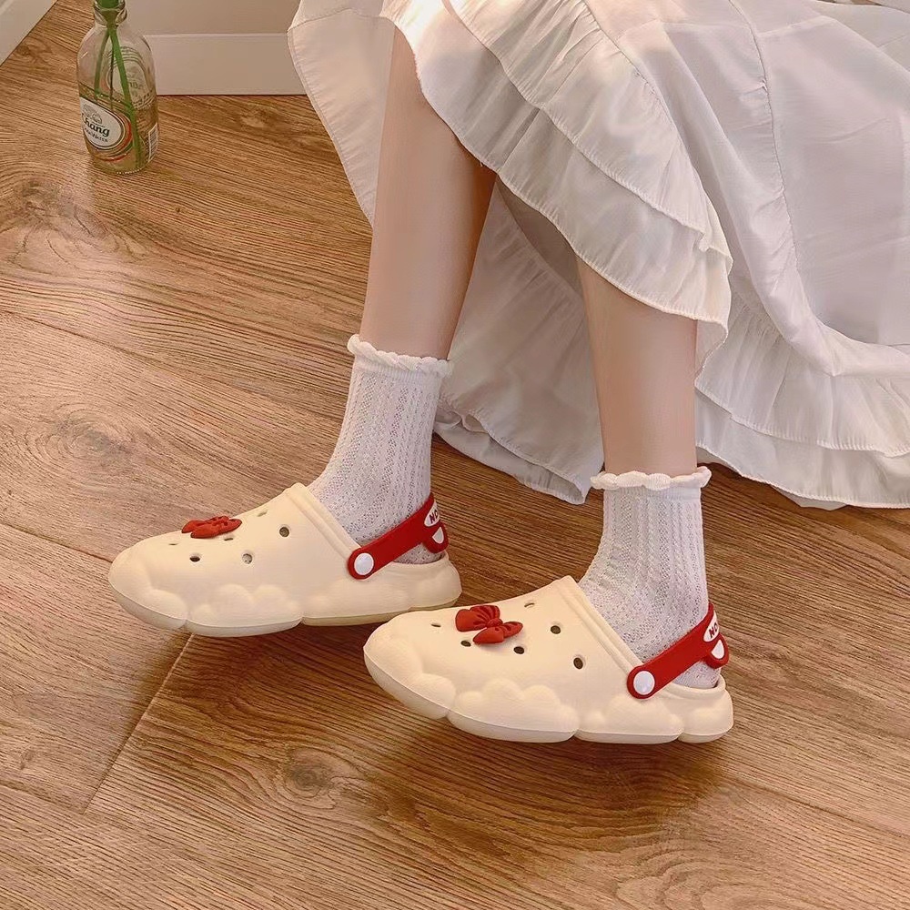 【New】FRS Home Penggunaan di rumah musim panas gadis jantung lubang sepatu non-slip kamar mandi memak