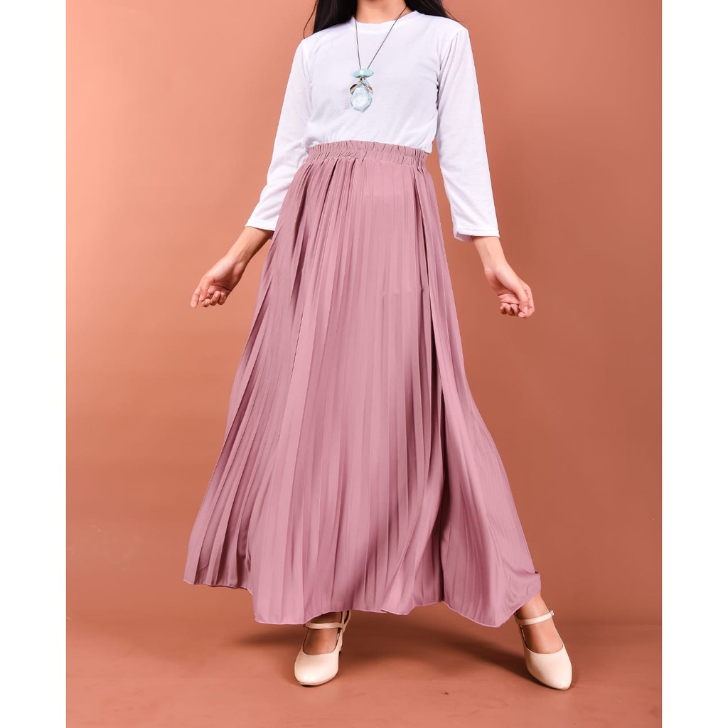 LIORA SKIRT ROK PLISKET / PLEATED WANITA TEBAL