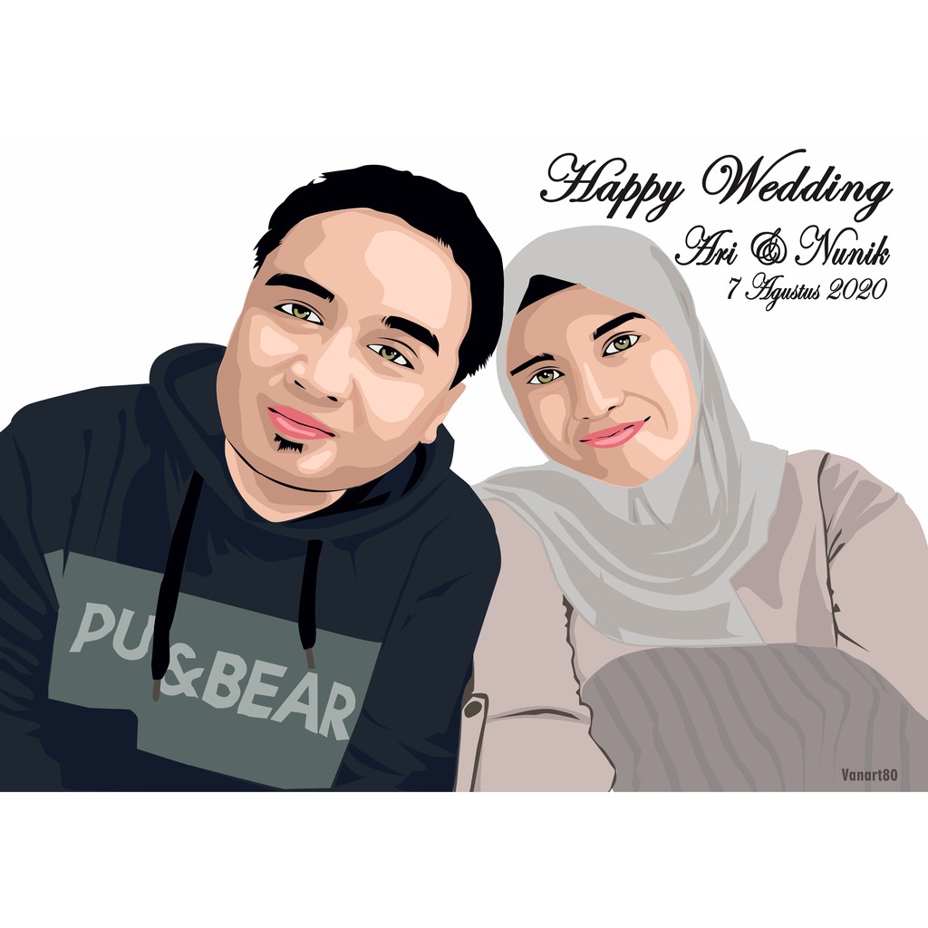 

Kado karikatur atau Digital Art, vector art, kado ultah, kado wedding, kado sepsial, foto art