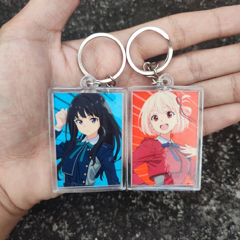 Gantungan Kunci Murah Anime Lycoris Recoil- Keychain Karakter Nishikigi Chisato Inoue Takina