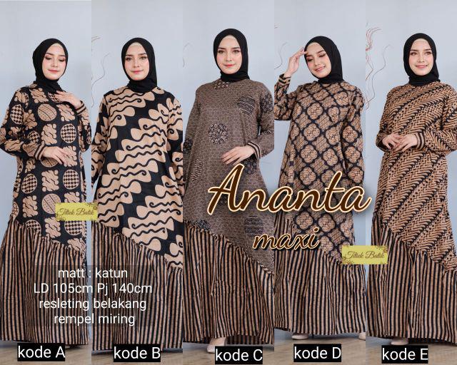 Termurah!! (ori & Busui) Gamis Batik Rempel Manggar, Padi,sekar,kubis, Meisya Style Syari - Kg075