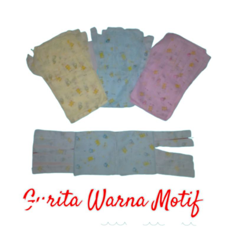 Gurita Tali Ikat Kain Bayi SNI Putih Warna Polos Motif Corak Fullprint 3 pcs.