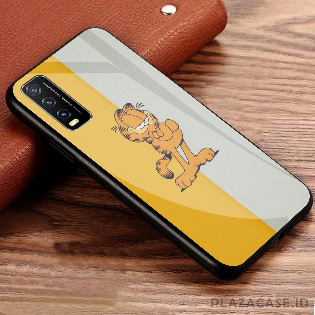 Garfield Softcase Glass [K68] for VIVO Y20 A53 RENO 4F REDMI 9C C17 RENO 4 REALME 7i Y30 Y50 A31 A73