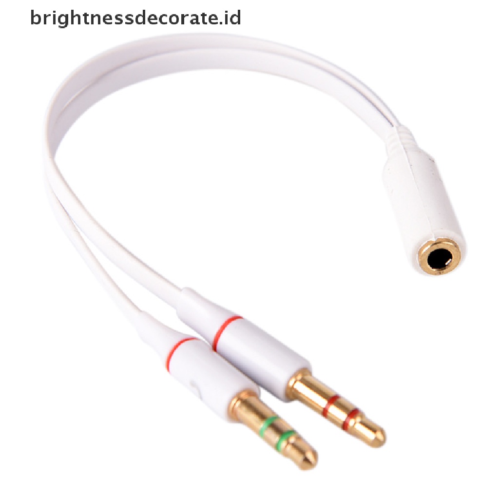 [birth] 3.5mm Female To 2 Male Y Splitter Aux Audio Cable PC Headphone Earphone Mic Jack [ID]