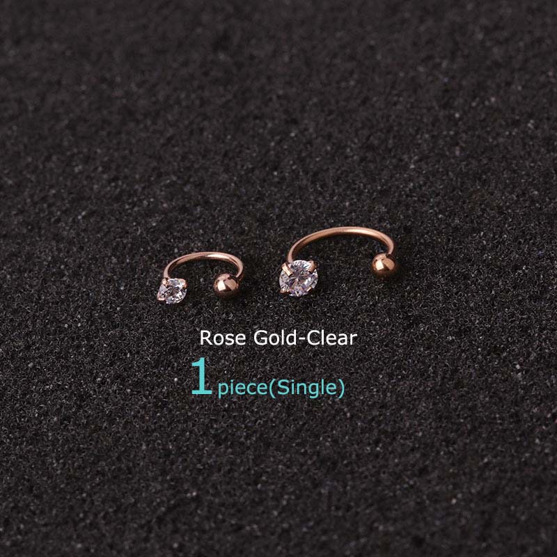 1piece Horseshoe Ring 20G Cartilage Earrings Daith Pinna Helix Piercing C Shape Stainless Steel