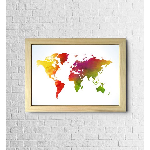 

Poster - World Maps Colorfull watercolor Peta Dunia