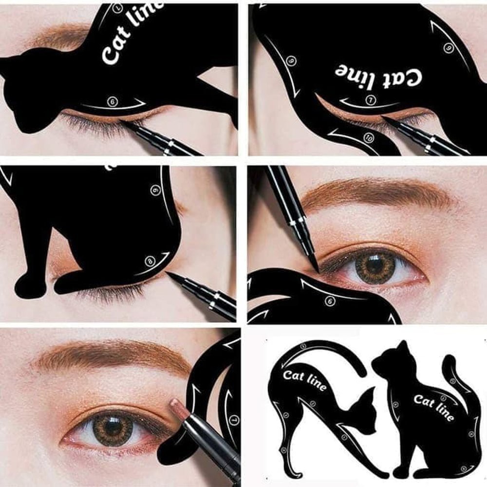 Cetakan Cat Line Eye Makeup Cetakan Eyeliner Template Makeup Tools Kit Cat Eye Alat bantu cetak