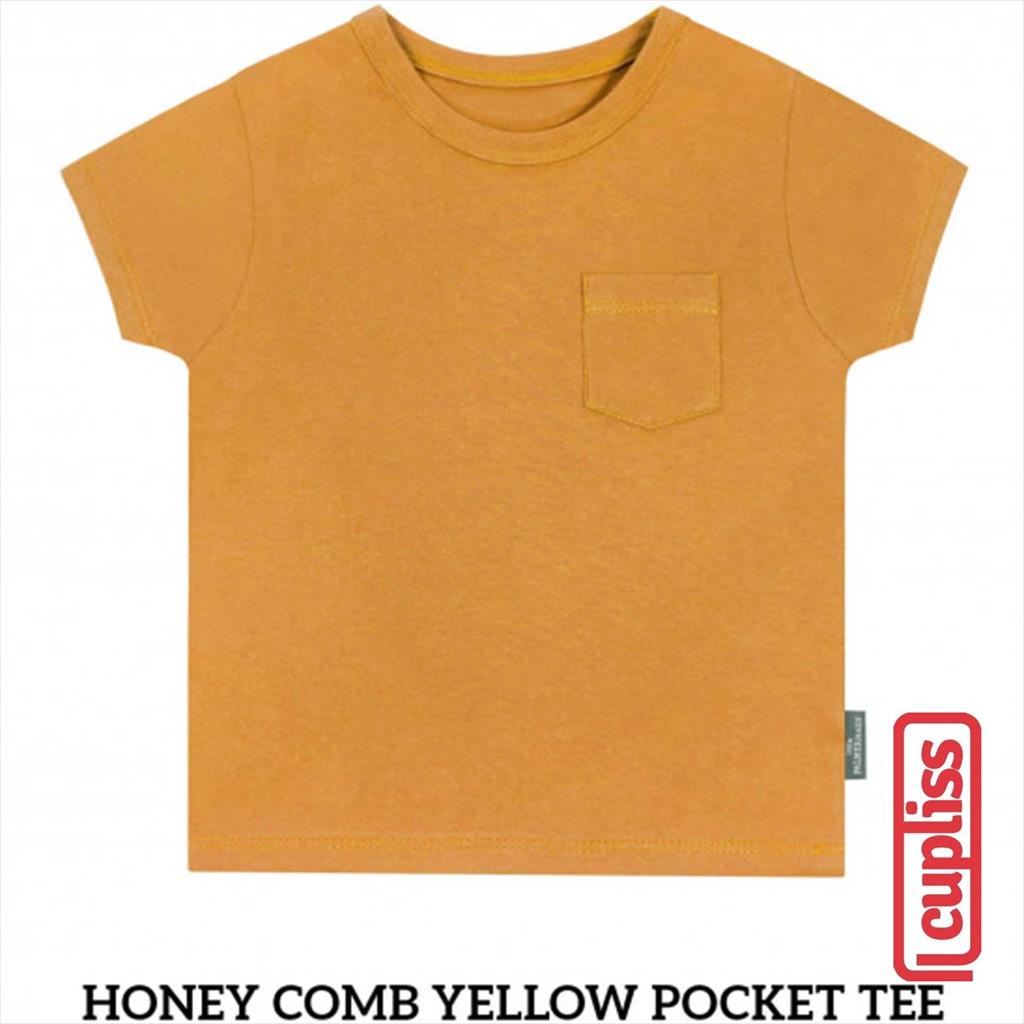 Little Palmerhaus Pocket Tee Honey Comb Yellow Kaos Oblong Anak