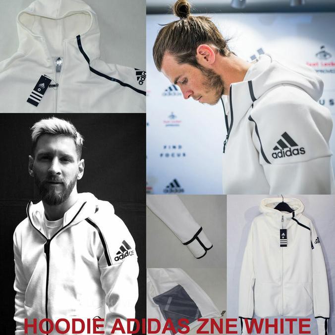 Jaket Hoodie Adidas Daybreaker Zne White Grade Original - Putih, L .Deevagrosir.Olshop
