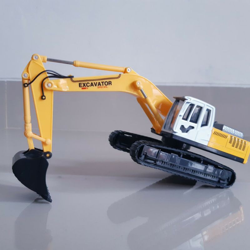 Diecast Truck Excavator Alloy Miniatur Truk Beko Kontruksi Alat Berat