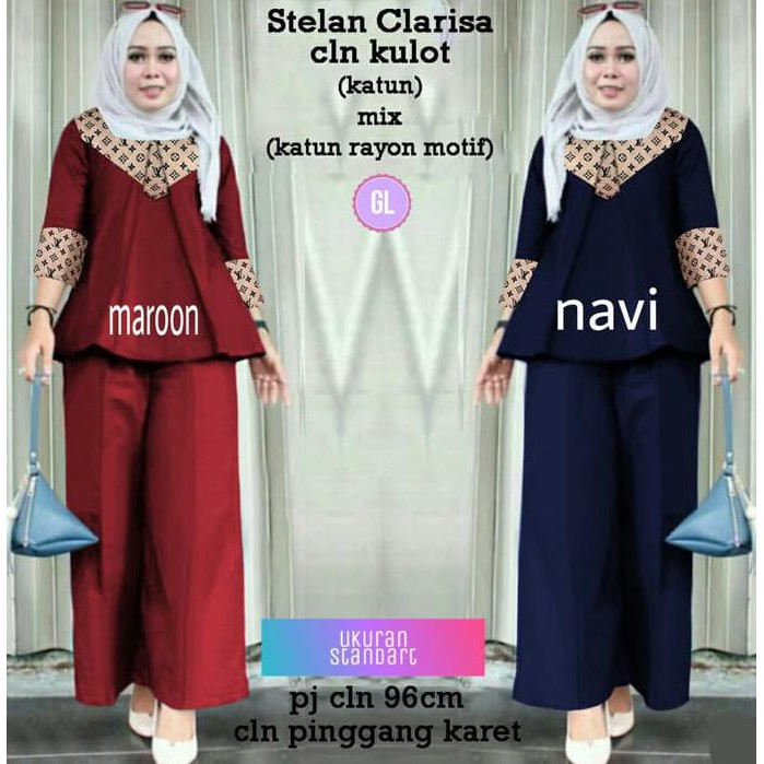 TUNIK  KEREN 8904 STELAN CELANA KULOT CLARISA/STELAN MUSLIM/STELAN KULOT MURAH POS2