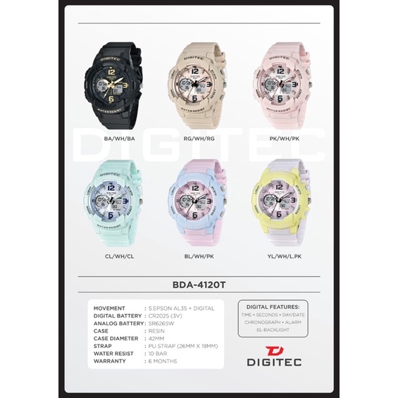 Jam Tangan Digitec BDA DA 4120 / DA-4120 / DA4120 DG ORIGINAL