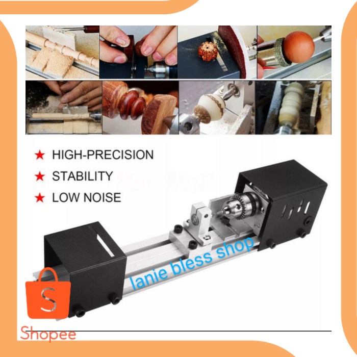mesin bubut kayu mini.wood working mini beads lathe.kerajinan kayu ac