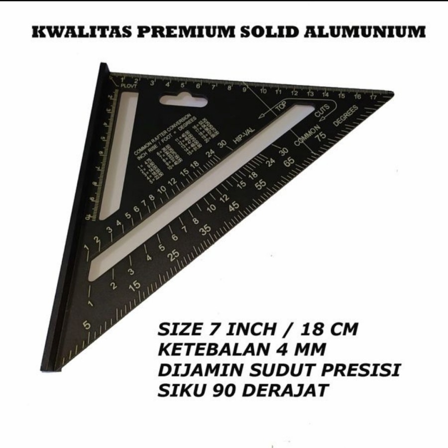 

Penggaris siku segitiga 7 inch tukang speed square black 7inch woodworking