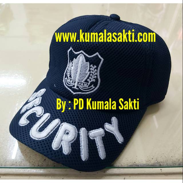 Topi Logo Tulisan Jaring Dongker-Topi PDL Security-Topi Satpam-Topi Security-Kaos Security-Masker