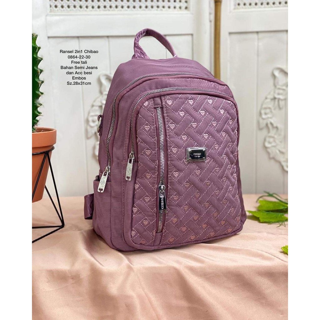 Tas Ransel Wanita Tas ransel Chibao 0864-22-30 Bahan kanvas Terbaru. Ransel Chibao Ransel Kanvas Bisa Bayar Ditempat.!!!