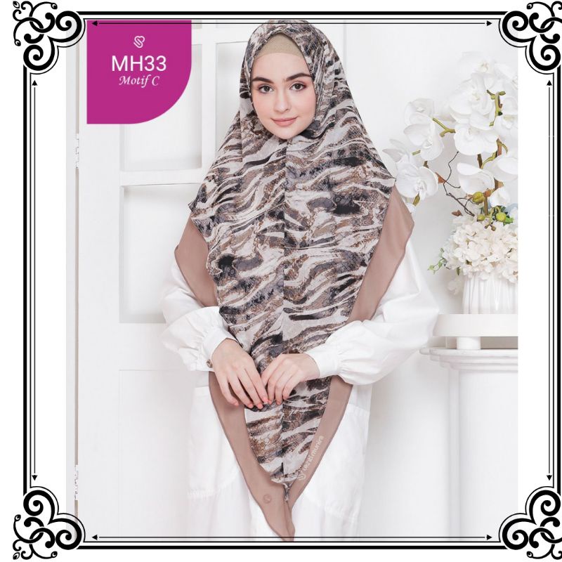 Munira MH33 Khimar Syari Terbaru Hijab Instan Jumbo Double Layer Bahan Ceruty Premium Jilbab Ceruti 