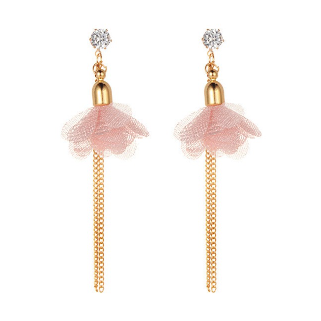 LRC Anting Tusuk Fashion  Flower Shape Decorated Tassel