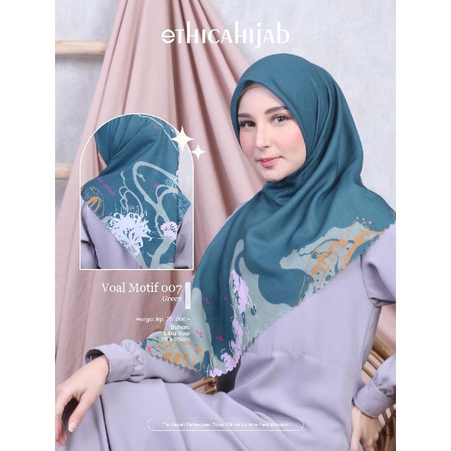 [READY] ETHICA HIJAB VOAL MOTIF 007 KERUDUNG SEGI EMPAT VOAL MOTIF 07