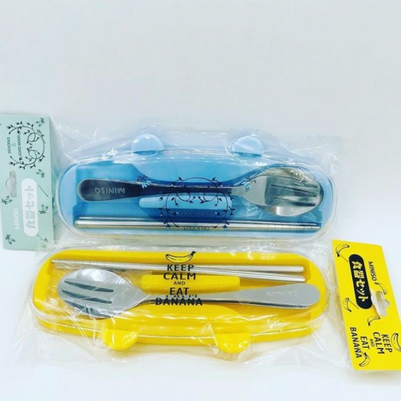 MINISO CUTLERY SET / SENDOK GARPU SUMPIT KARAKTER