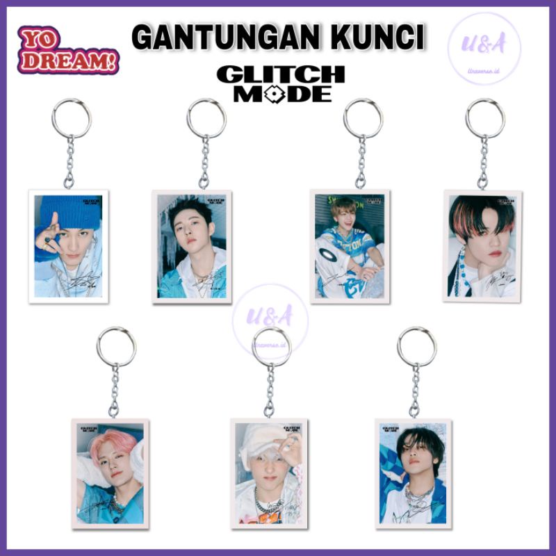 [Unaverse] GANTUNGAN KUNCI NCT DREAM GLITCH MODE Blue Ice Keychain Akrilik Jeno Jaemin