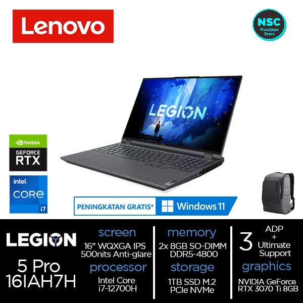 Lenovo Legion 5 Pro 4DID i7-12700H 16GB 1TB RTX3070Ti 16"WQXGA W11 OHS21