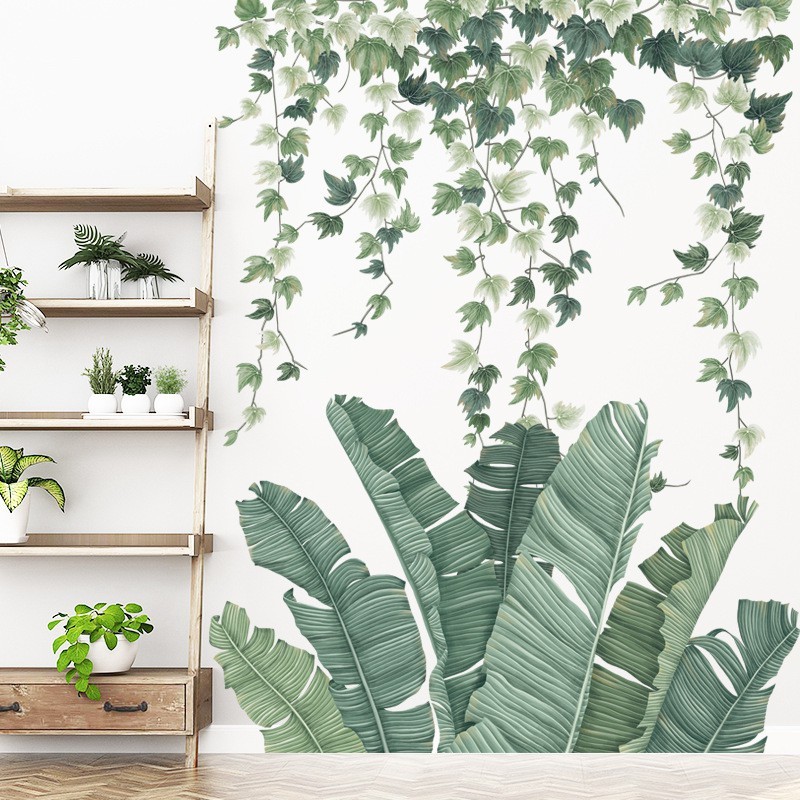 WALL STICKER Q 46 STIKER DINDING WALLSTIKER WALLSTICKER DAUN PISANG KAKTUS PALEM HIJAU MONSTER MONTERA MONSTERA LEAF UNTUK CAFE DEKORASI RUMAH RUANG TIDUR TAMU WALLPAPER KERAMIK KRAMIK PINTU JENDELA KACA KAMAR MANDI TEGEL TEMBOK LEMARI DAPUR MINIMALIS