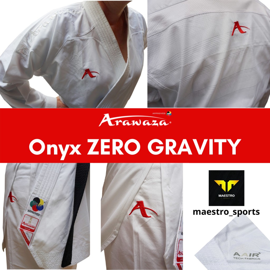 ARAWAZA Onyx ZERO Gravity "white series" (Seragam Karate) - KUMITE - WKF Approved