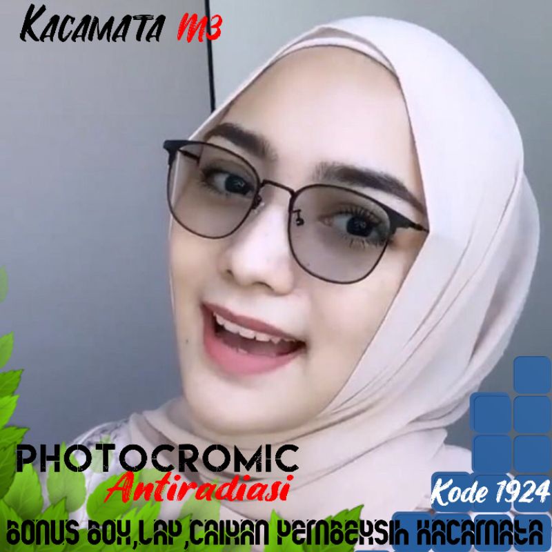 kacamata lensa photocromic antiradiasi boleh pilih yang blueray bisa normal minus plus cilinder tergantung permintaan sampai minus 5 cyl 2 harga masih sama tulis saja pesanan kaka di catatan saat order free box lap cairan pembersih kode 1924 size51-18-132