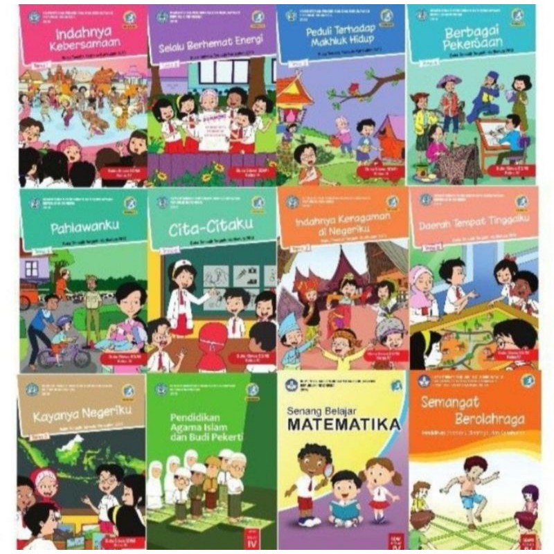 

Harga satuan buku siswa tematik k13 Dikbud kelas 4 tema 1,2,3,4,5,6,7,8,9 pjok'pai,mtk