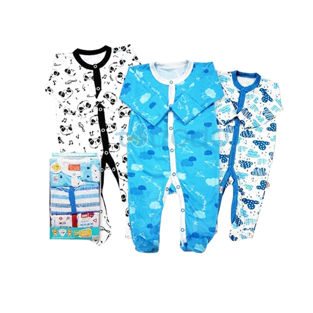 Baju Tidur Bayi Sleepsuit Jumper Piyama Anak Laki Laki Perempuan 0-9 Bulan Libby Sleepsuit Kancing Premium