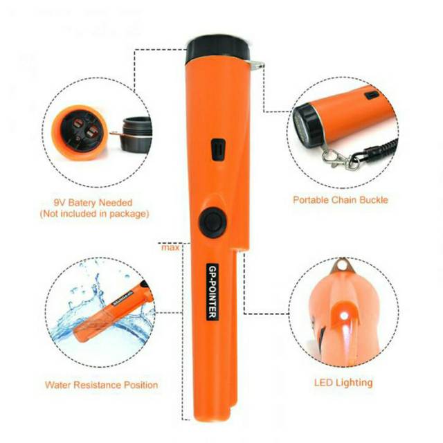 Pinpointer Waterproof Tahan Air Handheld Metal Detector Detektor Logam Emas Portable GP Pin Pointer