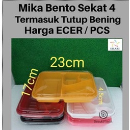 ECER Mika Bento Sekat 4 / Bento Lubang 4 / Bento Box / Bento Katering Nasi