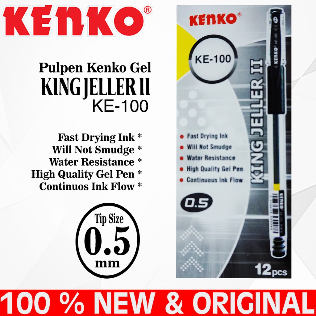 

Pulpen Gel Kenko King Jeller KE-100 0.5mm / Pulpen King Jeller II Kenko KE-100