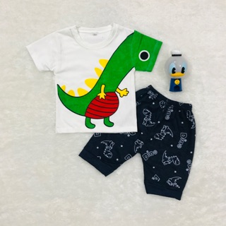 SETELAN BAJU  ANAK  LAKI LAKI USIA  6  24 BULAN  GAMBAR  DINO 