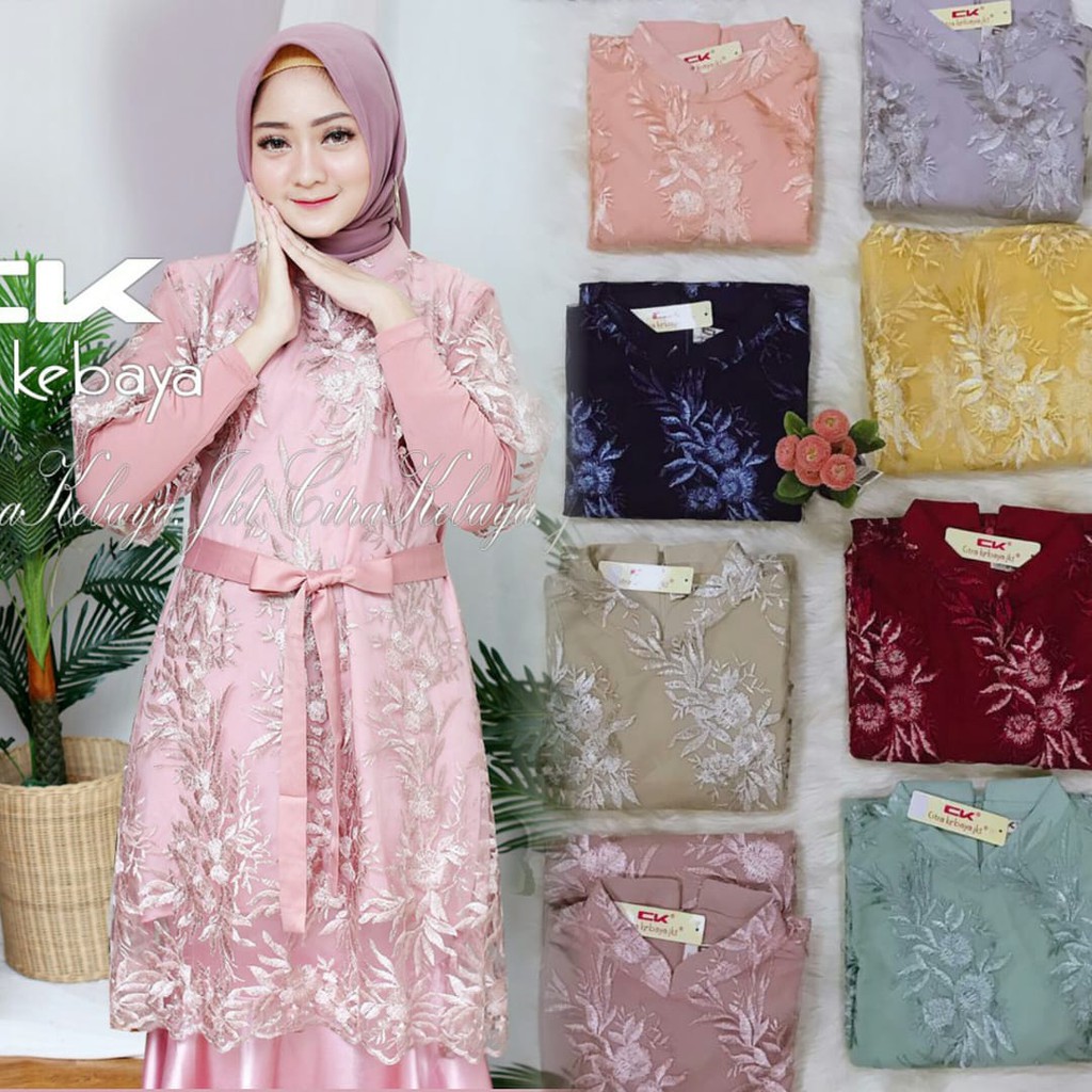 TUNIK TULLE BORDIR LENGAN PENDEK (GLITER) /TUNIK TULLE BORDIR