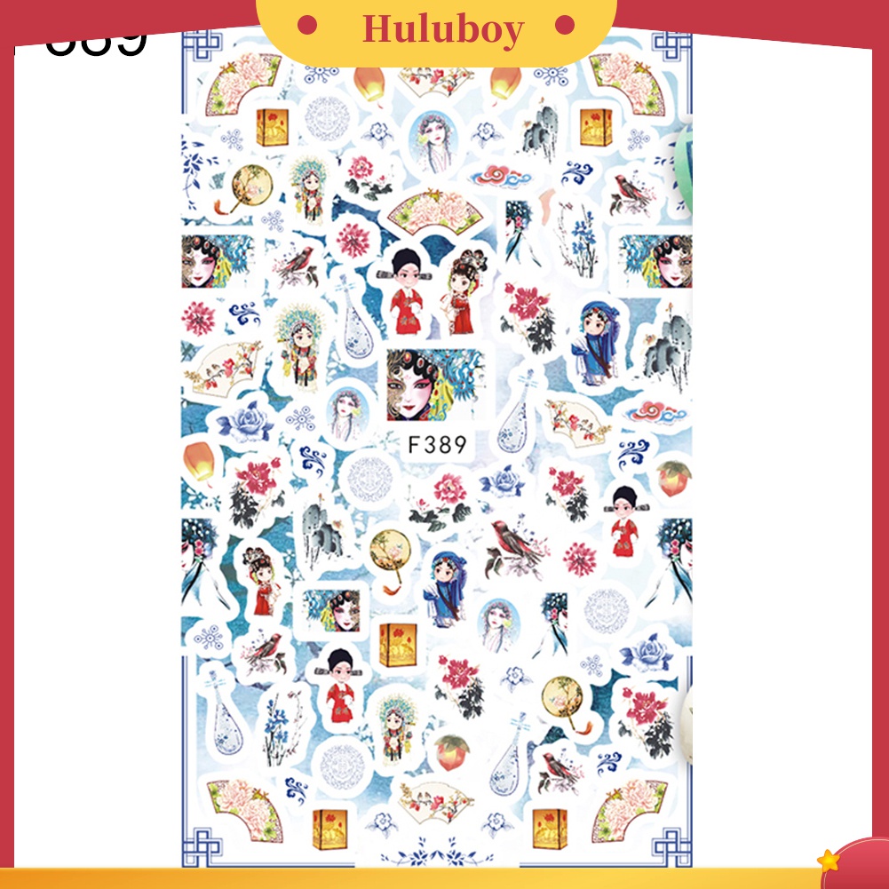 Huluboy Huluboy♡ Stiker Decal Transfer Air Motif Kartun Hewan Lucu Untuk Dekorasi Manicure / Nail Art DIY